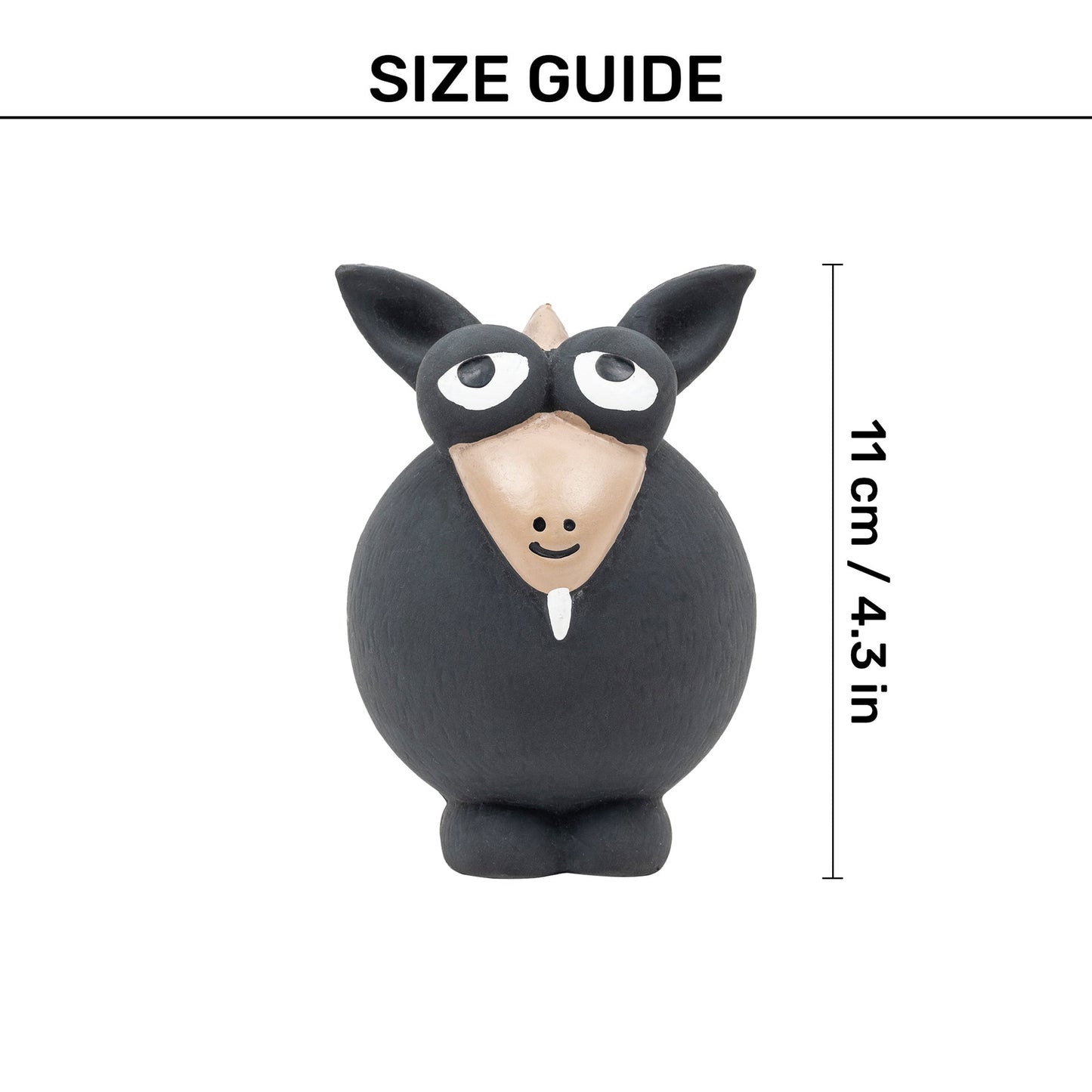 BaaBaa Goat Squeaky Chew Toy For Puppies & Small Dogs - Black