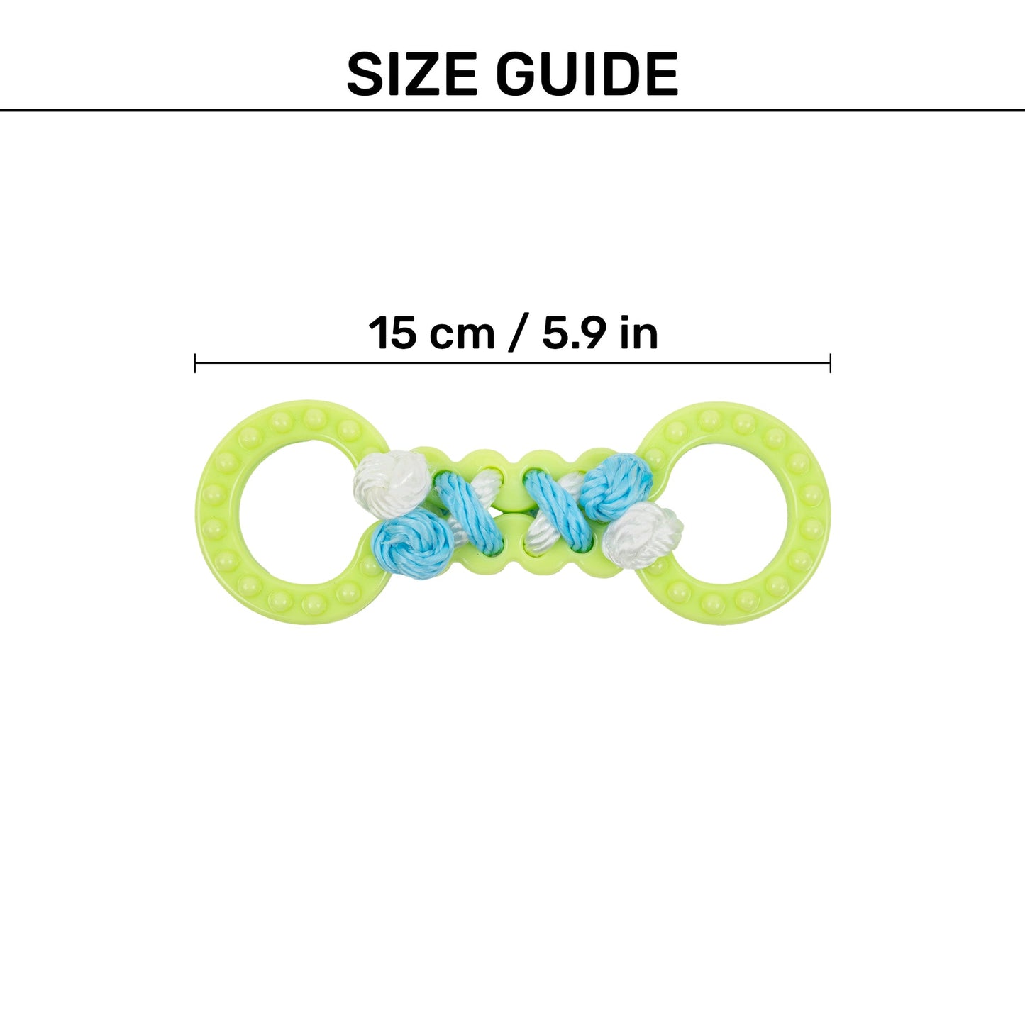 Twin Rings Chew Toy For Puppies & Small Dogs - Green