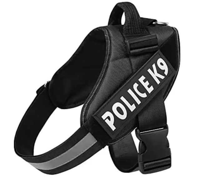 Dog K9 Police Dog Harness Vest with Hook and Loop Straps and Handle and Adjustable