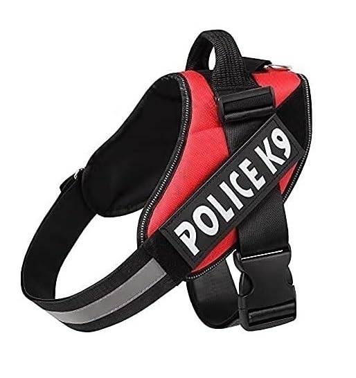 Dog K9 Police Dog Harness Vest with Hook and Loop Straps and Handle and Adjustable