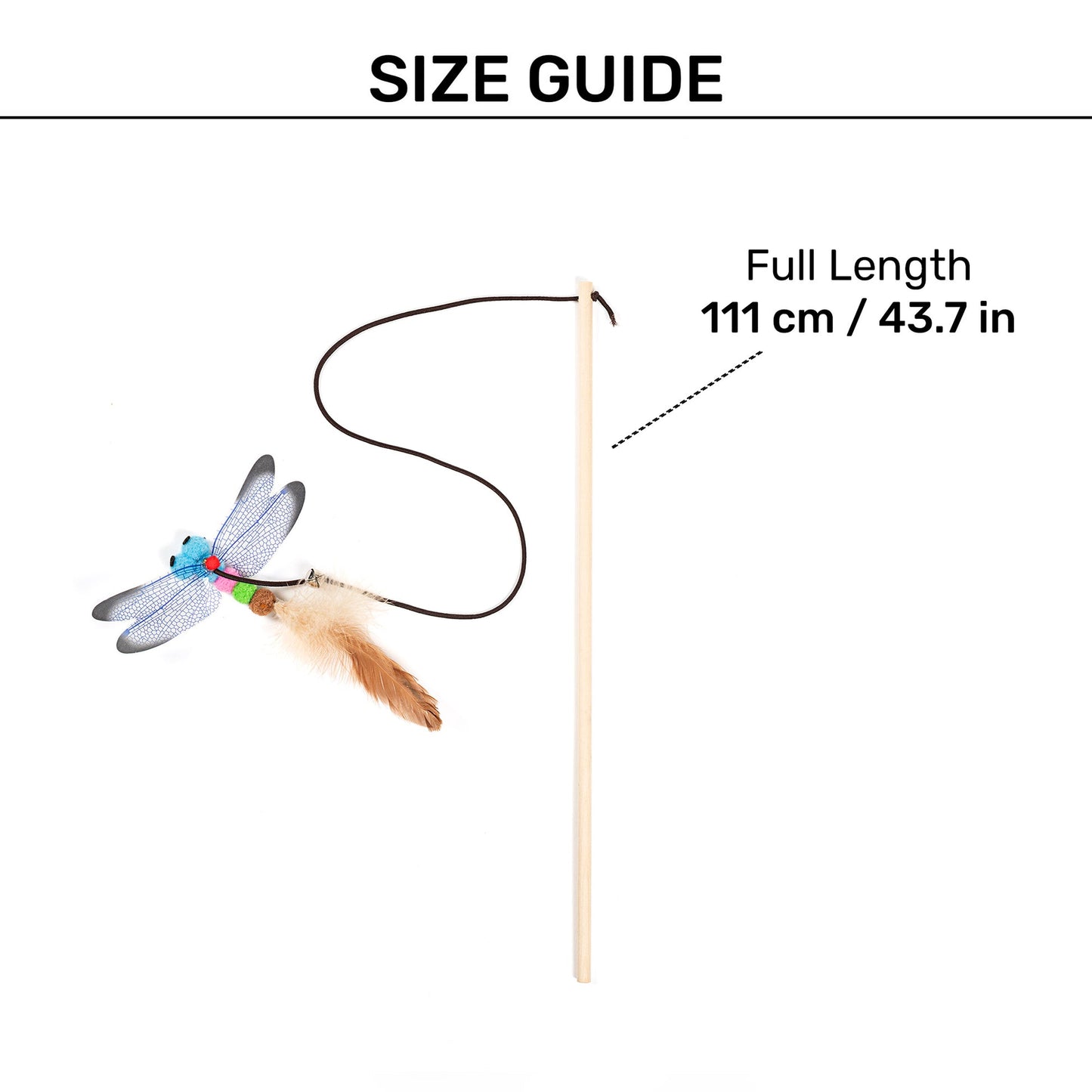 Dragonfly Wand Toy For Cat - Beige