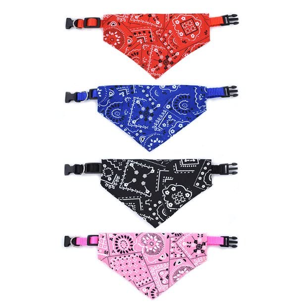 Printed Triangle Scarf Collar for Dog Cat Puppies Retractable Collar Bandana Triangle Bib Scarfs Neckerchief