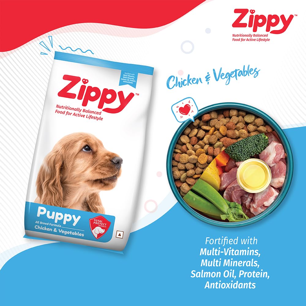 Zippy Puppy Dry Dog Food /Real Chicken & Vegetables, Nutritionally Balanced Dog Food