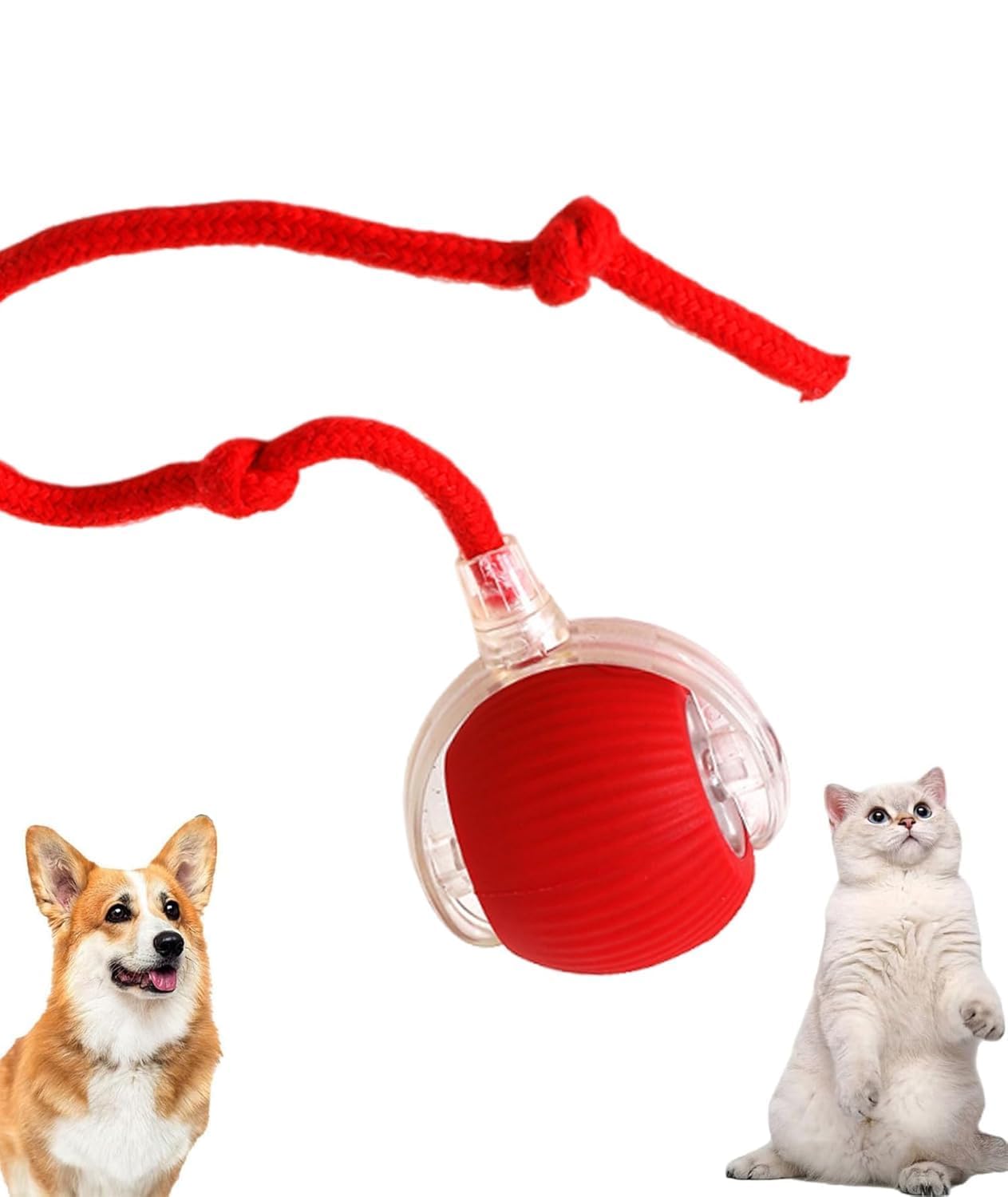 Smart Rolling LED Ball, Automatic & USB Rechargeable Motion Activate for Indoor Kitten Puppy Dog cat- Pet Exercise