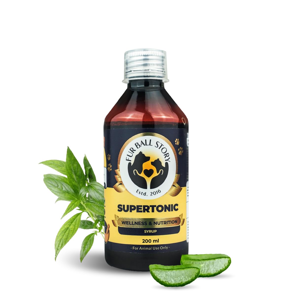 FUR BALL STORY Supertonic Pet Supplement 200ml | Ayurvedic Tonic for Dogs & Cats | Head to Tail Wellness | Boosts Immunity, Supports Kidney, Liver, Gut, Brain & Organ Functions | Vet Recommended