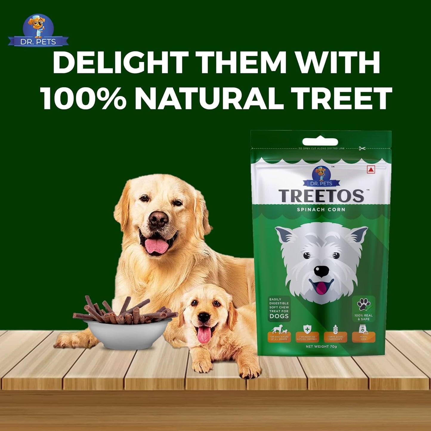 Dr. Pets Treetos Spinach Corn BUY 5 GET 2 FREE