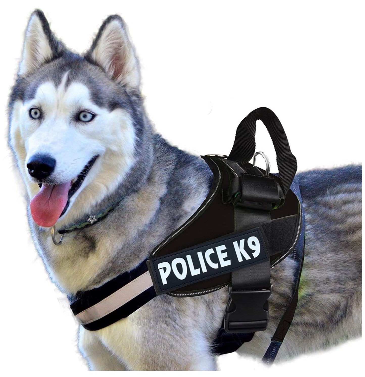 Dog K9 Police Dog Harness Vest with Hook and Loop Straps and Handle and Adjustable