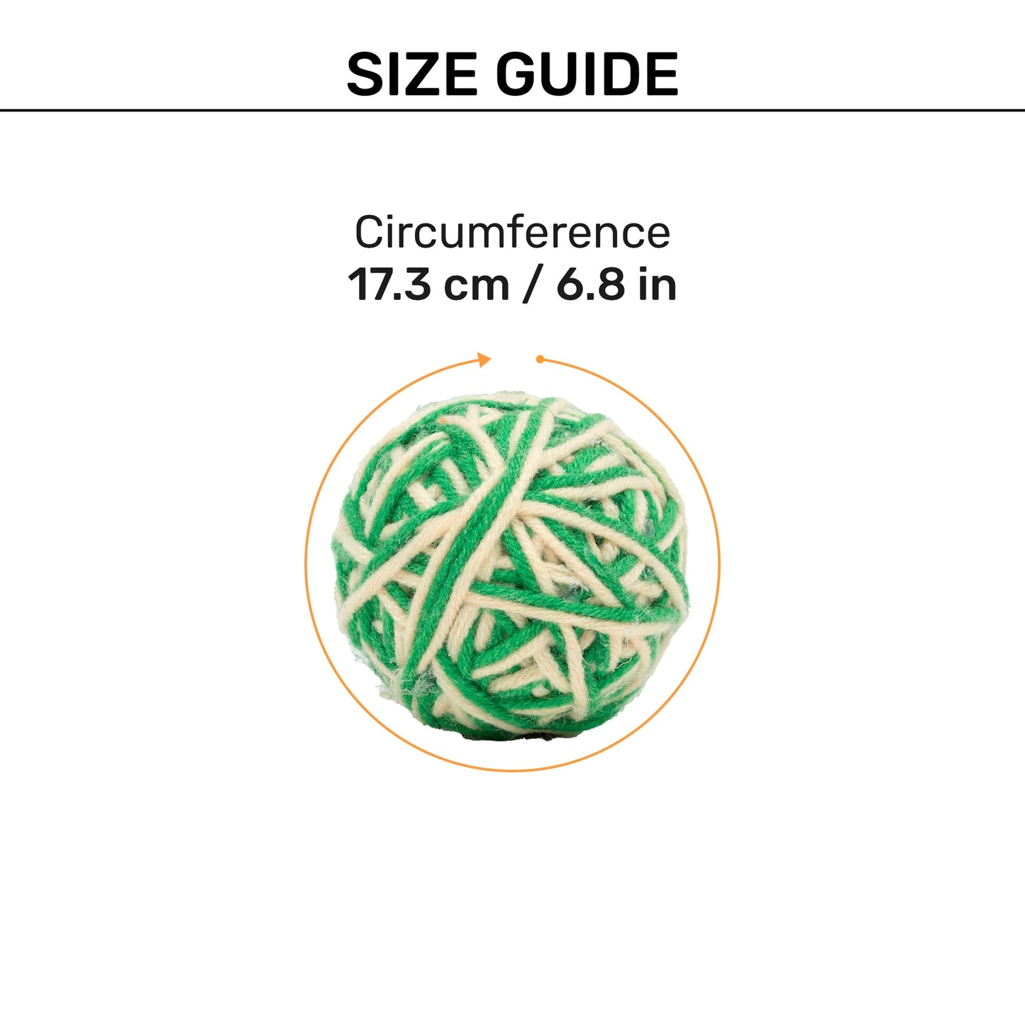 Knotty Rattle Ball Interactive Toy For Cat - Green & White