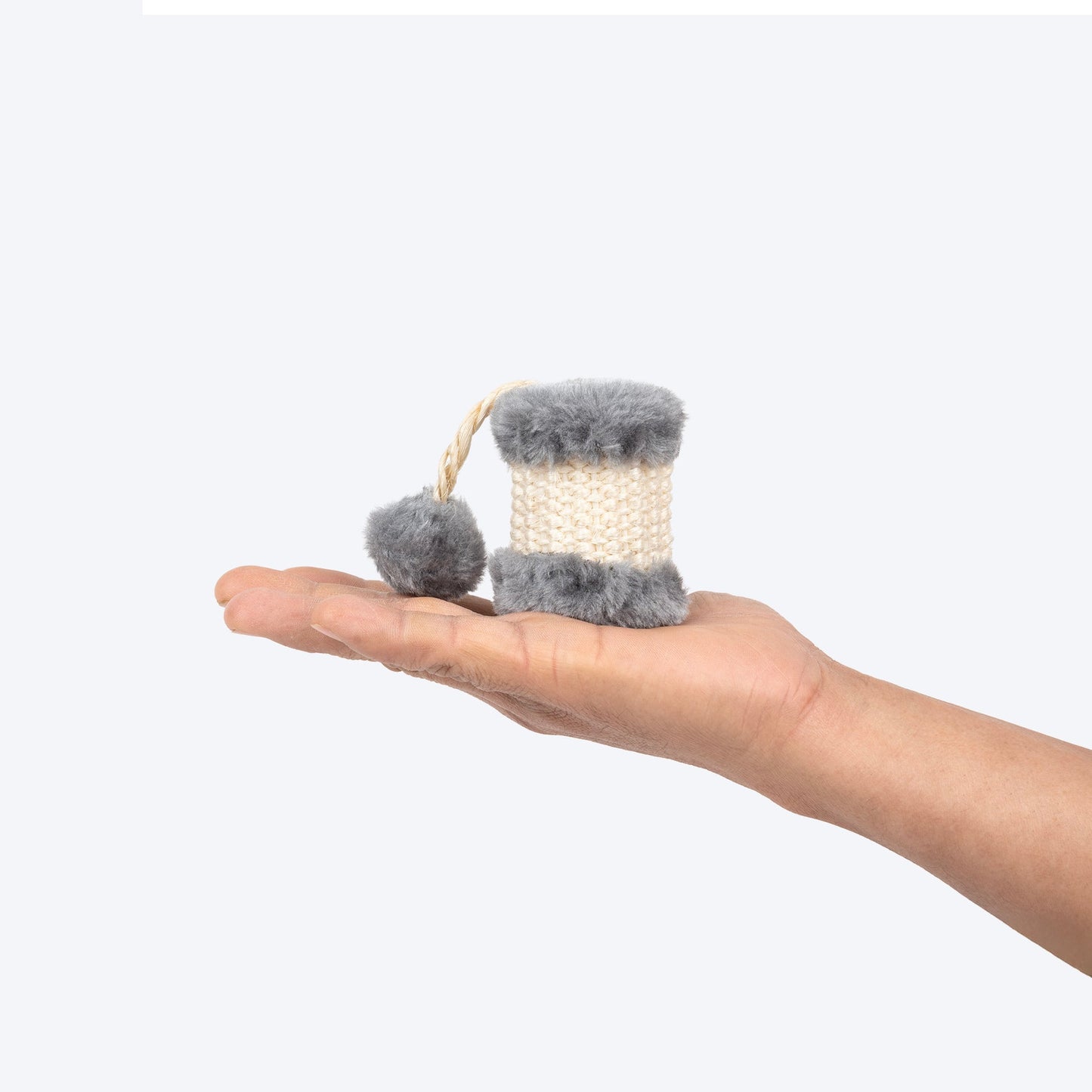 Scratch Drum Sisal Interactive Toy For Cat - Beige & Grey