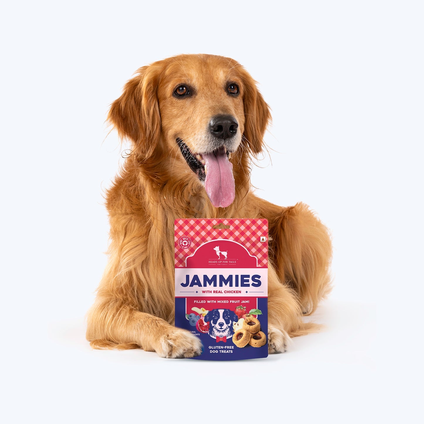 Heads Up For Tails Jammies - Chicken Filled With Mixed Fruit Jam Dog Treats - 100 g