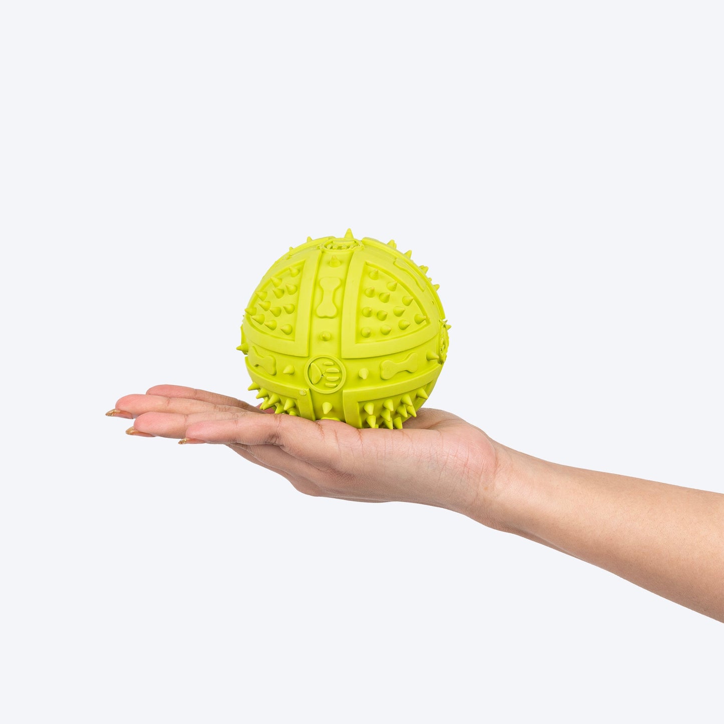Textured Ball Squeaky Chew Toy For Dog - Green