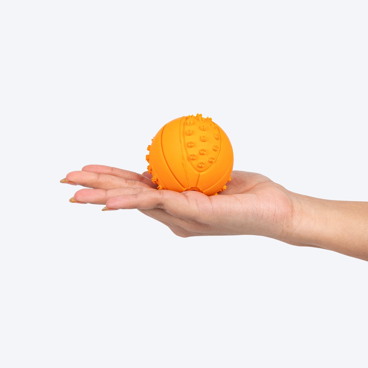 Textured Ball Squeaky Chew Toy For Dog - Orange
