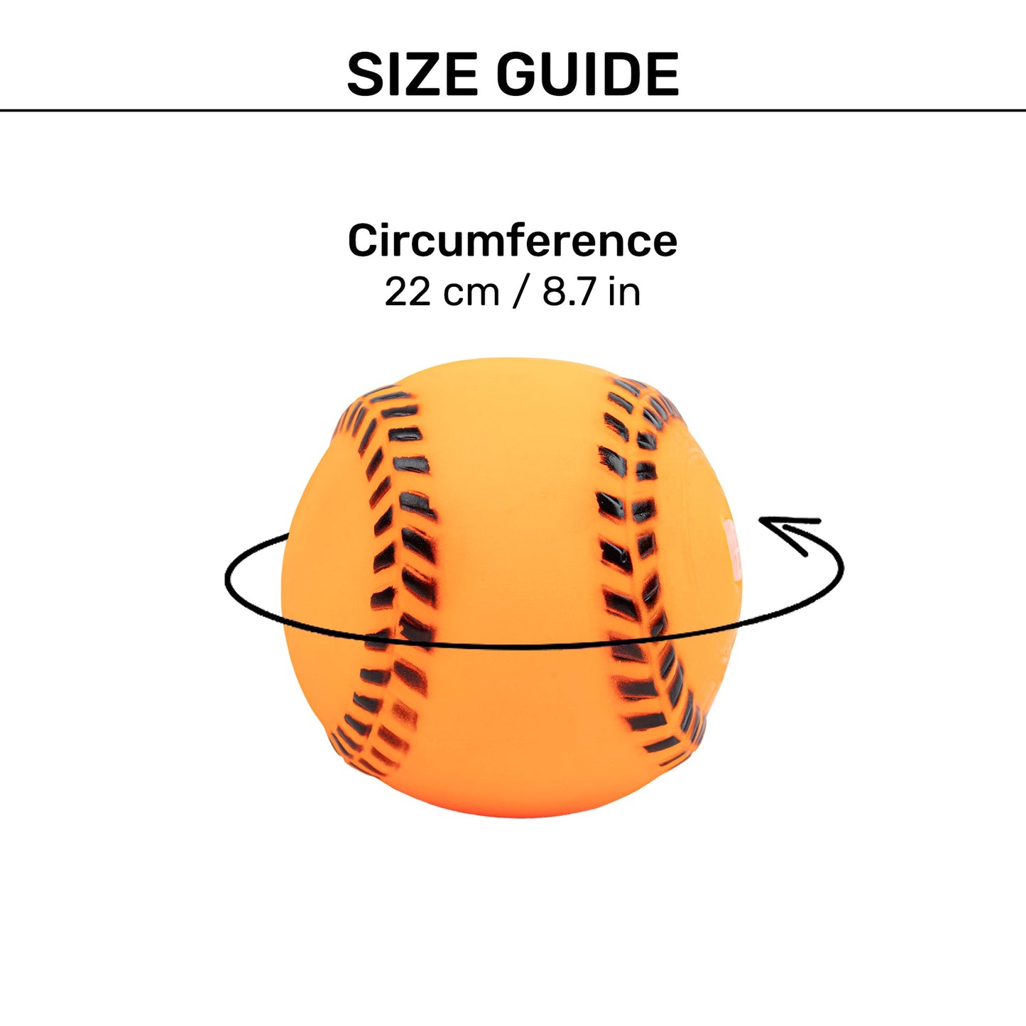 Baseball Squeaky Chew Toy For Dog - Orange