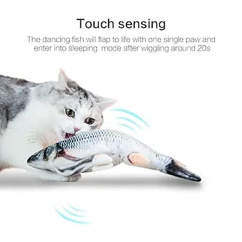Fish Toy with Dancing Tail | Simulation Cat Toys to Keep Your Pet Active | Interactive Wagging Moving Fish for Cat Training & Pet Play