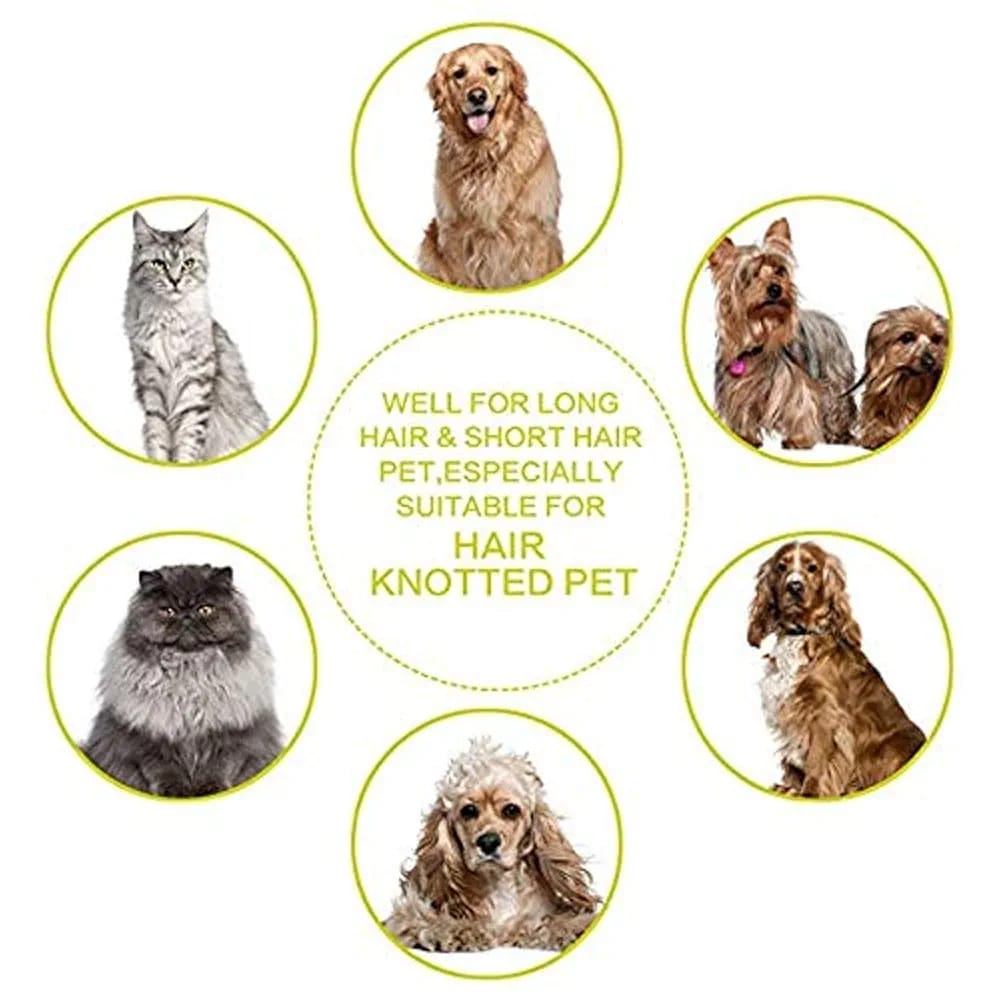 Professional Rounded Teeth Stainless Steel Needles (Flat Comb, Small) Pet Hair Grooming comfortable Comb Suitable for Dogs, Puppies, Rabbits, and Cats
