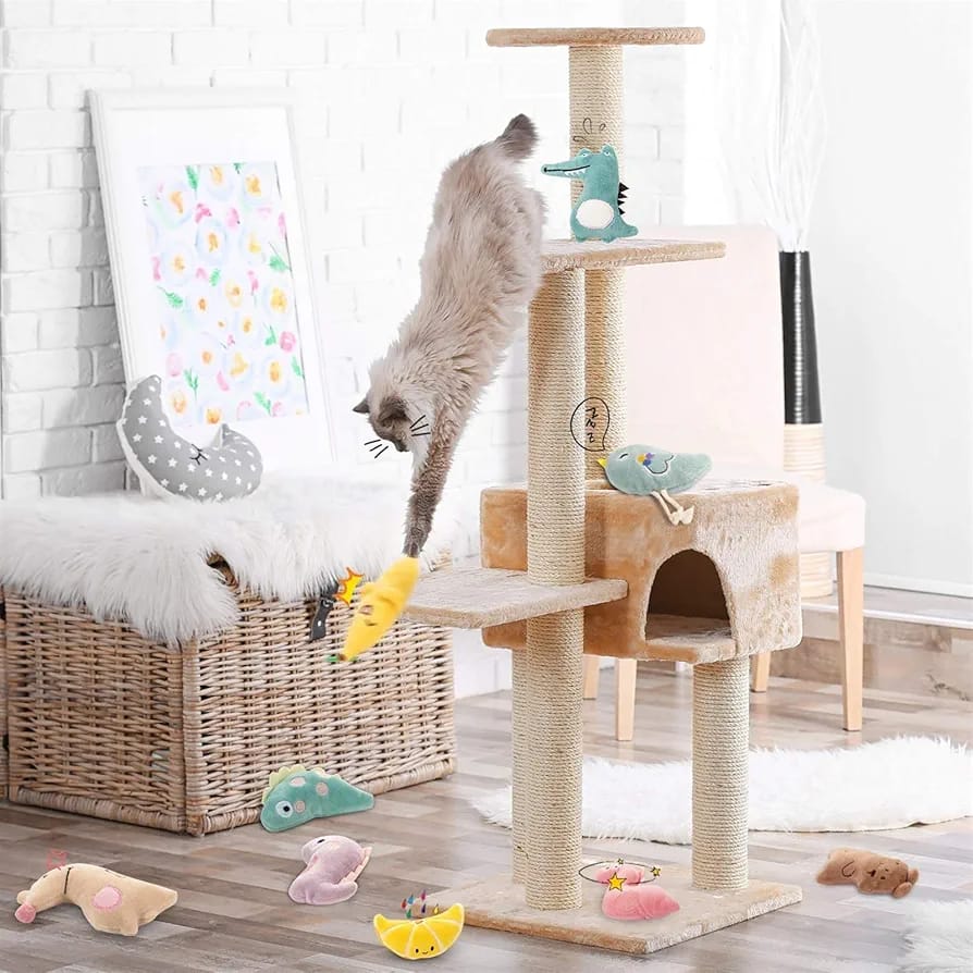 Catnip Fish Toys for Cats, Catnip Toy Interactive Plush for Indoor Cats Toys