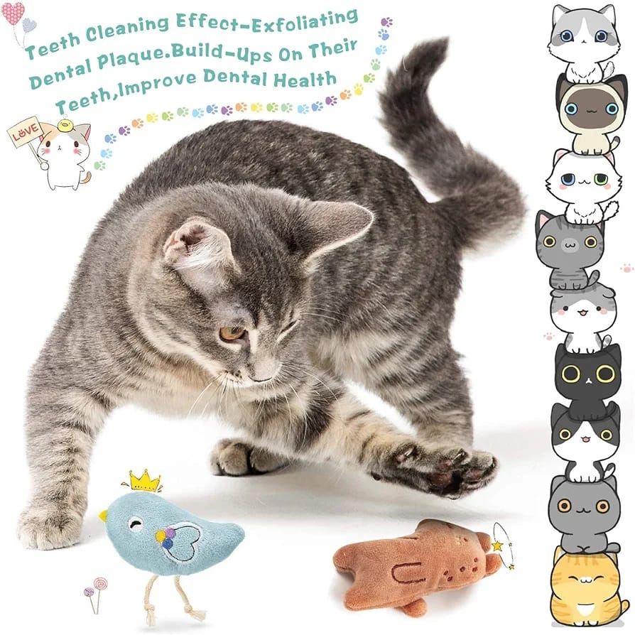 Catnip Fish Toys for Cats, Catnip Toy Interactive Plush for Indoor Cats Toys