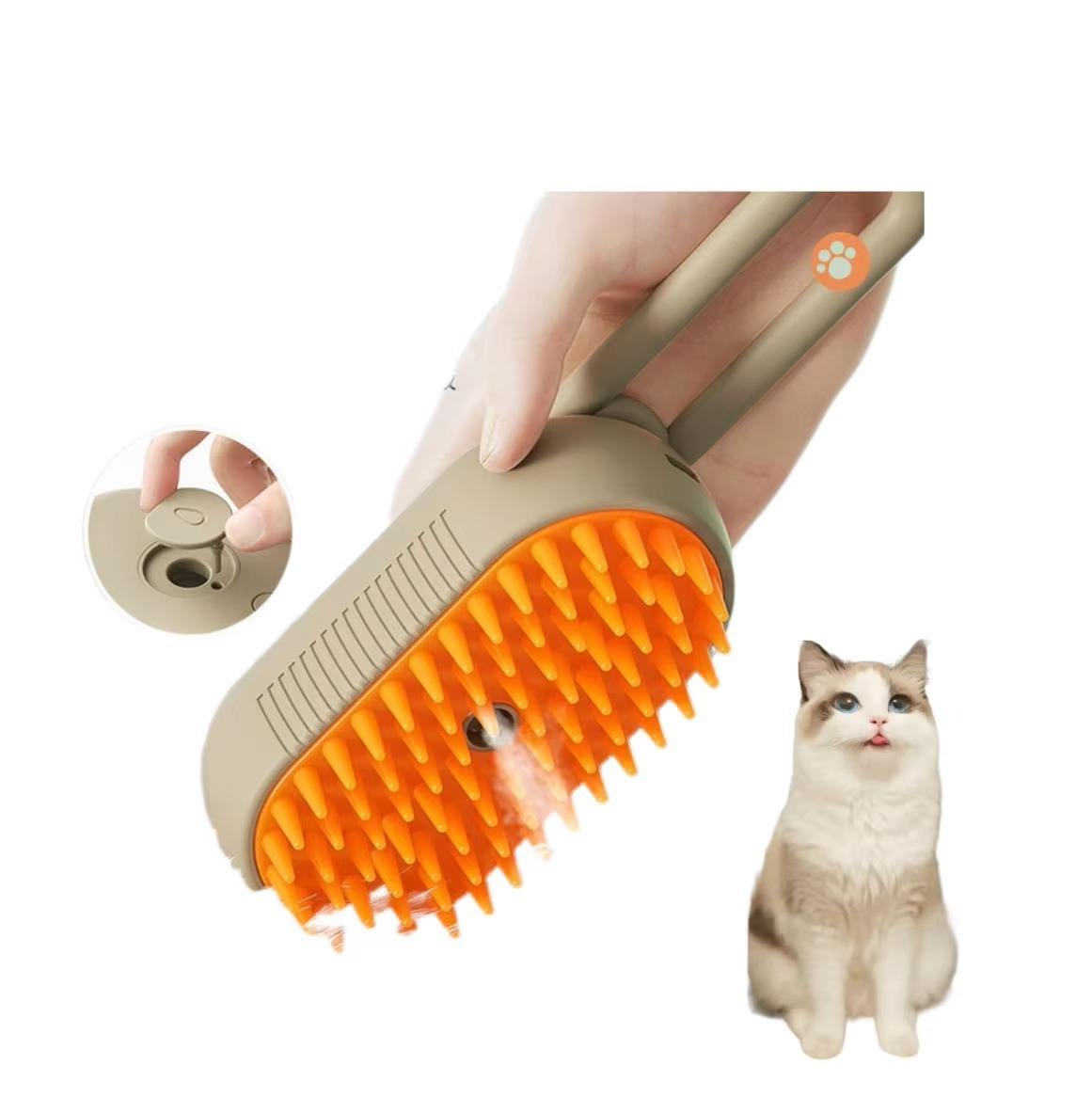 Steam Brush for Dog Cat Steam Brush 3 in 1 Water Brush for Dogs Silicone Massage Dog Comb Electric Multifunctional Water Brush Spa for Dogs USB Rechargeable Steamy Brush for Pet