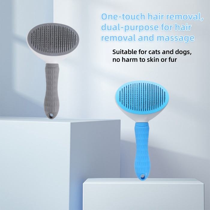 Self Cleaning Slicker Brush, Pet Grooming Shedding Brush for Dogs and Cats - Easy to Remove Loose Undercoat, Pet Massaging Tool Suitable for Pets with Long or Short Hair