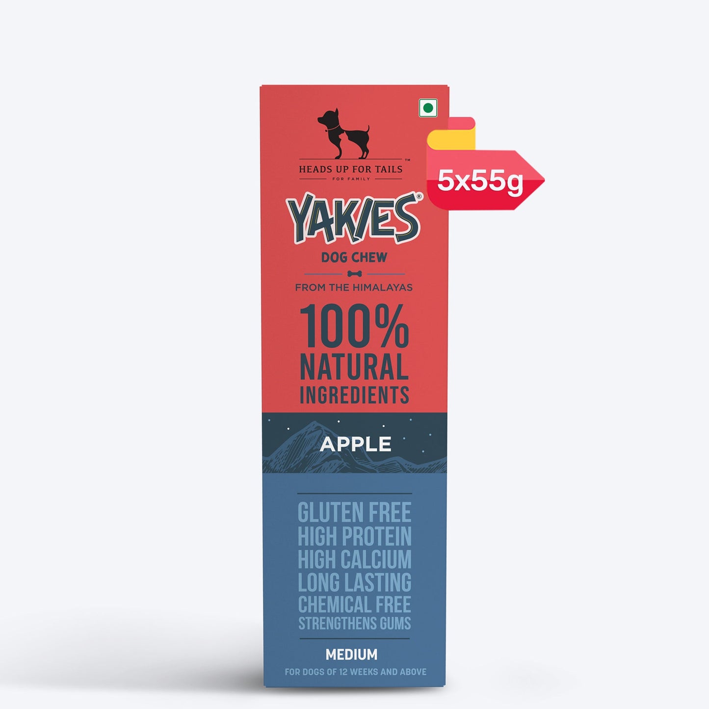 Yakies 100% Natural & Vegetarian Apple Chew Bone for Dogs