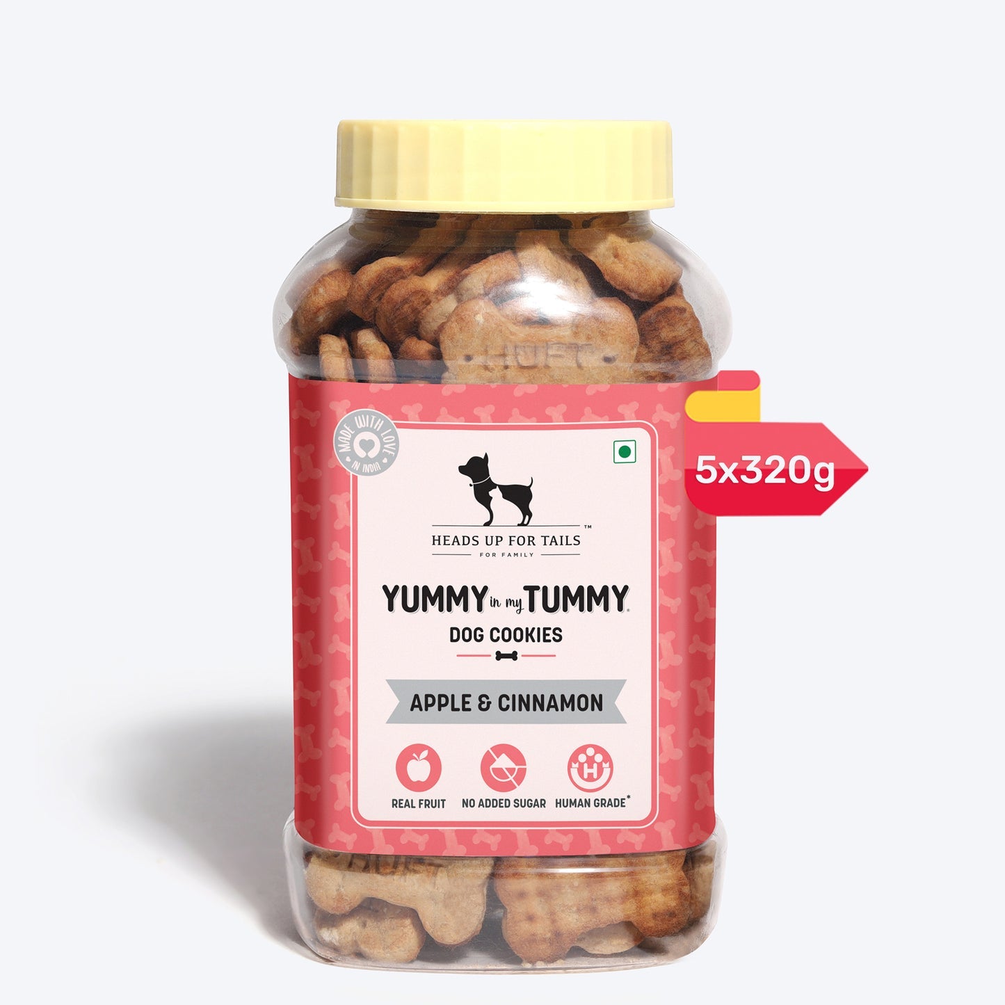 Yummy in my Tummy Apple & Cinnamon Vegetarian Dog Biscuits 320 gm