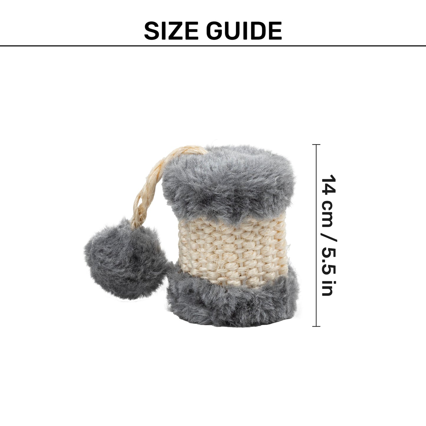 Scratch Drum Sisal Interactive Toy For Cat - Beige & Grey