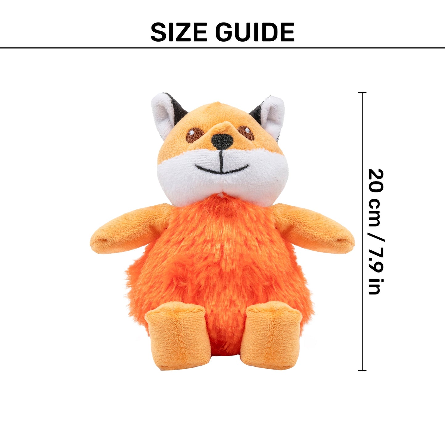 Snuggle Fox Squeaky Plush Toy For Puppies & Small Dogs - Brown