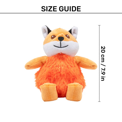Snuggle Fox Squeaky Plush Toy For Puppies & Small Dogs - Brown