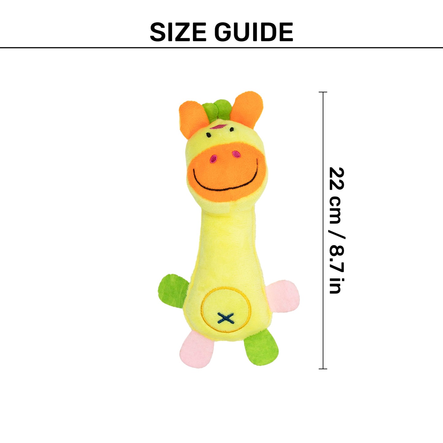 Giggles Squeaky Plush Toy For Puppies & Small Dogs - Multicolor