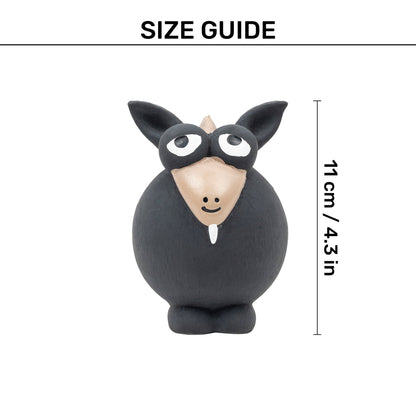 BaaBaa Goat Squeaky Chew Toy For Puppies & Small Dogs - Black