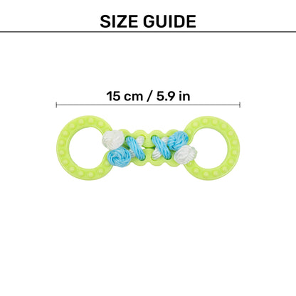Twin Rings Chew Toy For Puppies & Small Dogs - Green