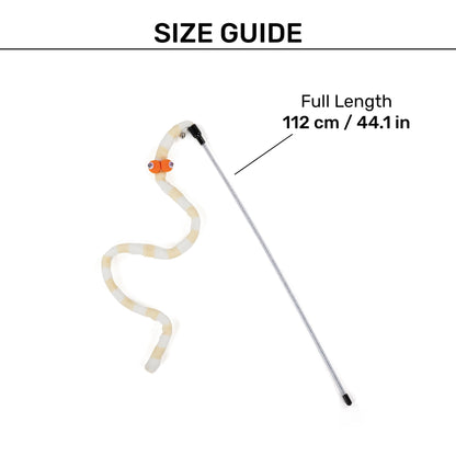 Wiggly Worm Wand Toy For Cat - Yellow & White