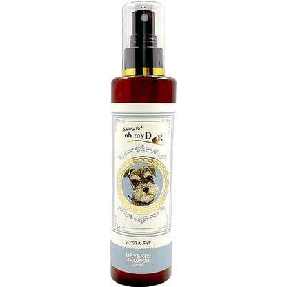 Oh My Dog Urban Pet, Pet Dry Bath Shampoo for Dogs, Puppies, Cats and Kittens for All Coat Types with Natural Active 200ml