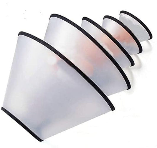 Adjustable Dog Cone - Plastic E-Collar for After Surgery, Anti-Bite Lick Wound Healing Safety Pet Recovery Collar