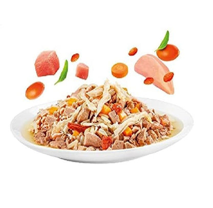 Moochie Tasty Wet Cat Food, Mousse with Tuna, Grain Free Cats Gravy Meal, No Artificial Flavours Kitten Food, Non-Vegetarian Cat Foods Pouch for Kittens