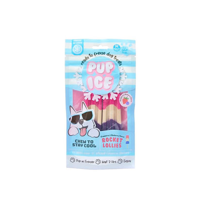PUP ICE Ready to Freeze Rocket Lollies Dog Treats: Healthy,Prebiotics & Calcium Rich Edible Chew Snacks,No Added Sugar,No Artificial Colors or Flavors