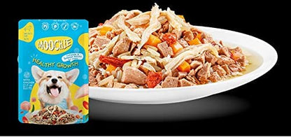 PETS EMPIRE Moochie Wet Dog Food Combo, Grain Free Gavy Meal, No Artificial Flavours, High Protein Dogs Gravy Foods, Non-Vegetarian Pet Meals, All Flavour Mix for Dogs, Puppy