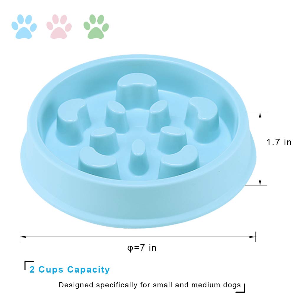 Slow Feeder Dog Bowl Fun Feeder No Chocking Slow Polypropylene Feeder Bloat Stop Food Water Bowl for Dog Cat with Funny Pattern