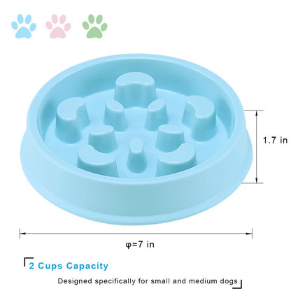 Slow Feeder Dog Bowl Fun Feeder No Chocking Slow Polypropylene Feeder Bloat Stop Food Water Bowl for Dog Cat with Funny Pattern