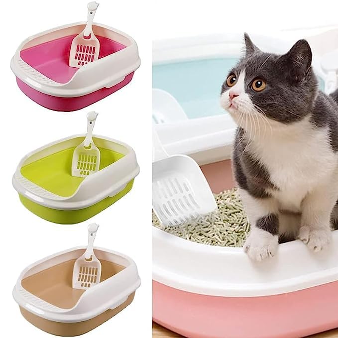 Cat Litter Tray Hygienic Litter Box Cat Litter Box Tray for Cats -1 Litter Box Tray + 1 Scoop Free