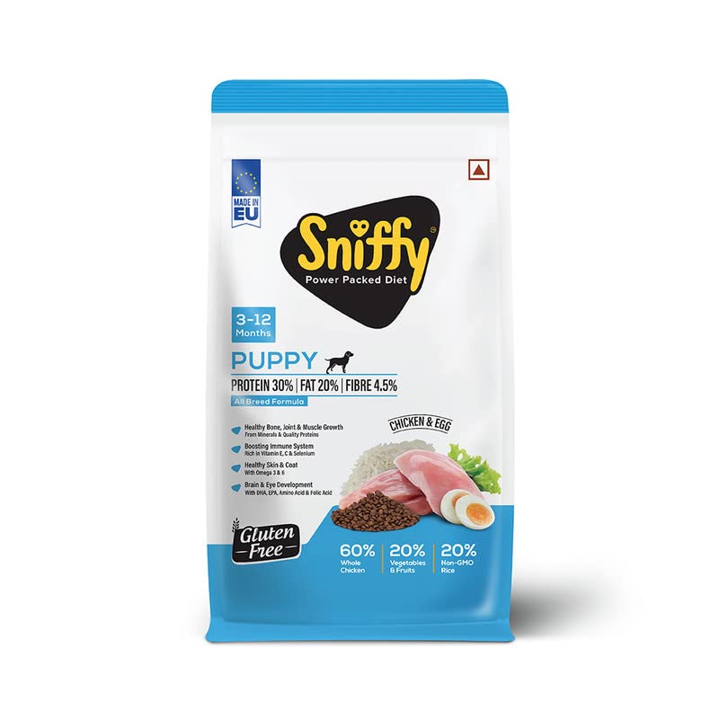 Sniffy Puppy Dry Dog Food | Real Chicken & Egg, Power Packed High Protein Diet for All Breeds