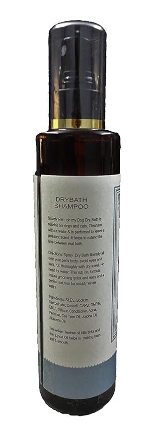 Oh My Dog Urban Pet, Pet Dry Bath Shampoo for Dogs, Puppies, Cats and Kittens for All Coat Types with Natural Active 200ml