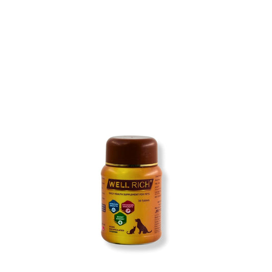 Well Rich Pet Supplement – 30 Tablets | Essential Vitamins & Minerals for Dogs, Cats & Other Pets | Vet-Formulated Wellness Support Tablets