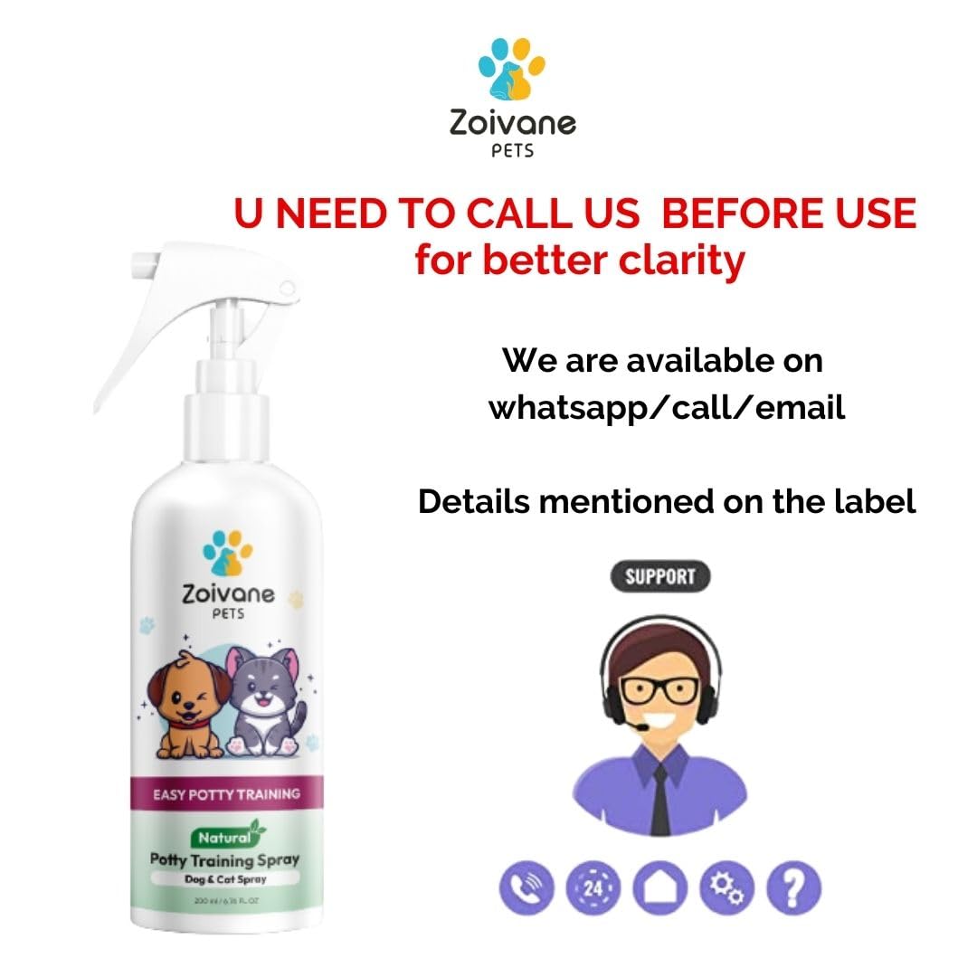 ZOIVANE Dog Potty Training Spray (200ml) | Indoor Use | Effective Training Aid for Puppies | Pet Poop Spray No More Marking