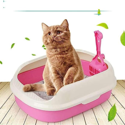 Cat Litter Tray Hygienic Litter Box Cat Litter Box Tray for Cats -1 Litter Box Tray + 1 Scoop Free