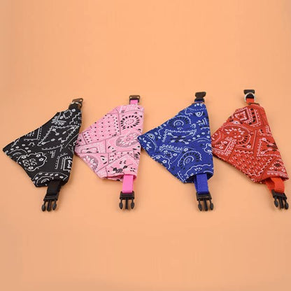 Printed Triangle Scarf Collar for Dog Cat Puppies Retractable Collar Bandana Triangle Bib Scarfs Neckerchief