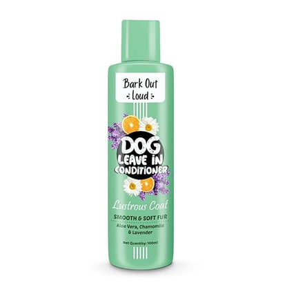 Bark Out Loud by Vivaldis - Dog Conditioner, Leave-in, No-Rinse Formula with Aloe Vera, Chamomile & Lavendar for Soft, Nourished Coats & Tangle-Free, No Frizz Grooming (100ml)