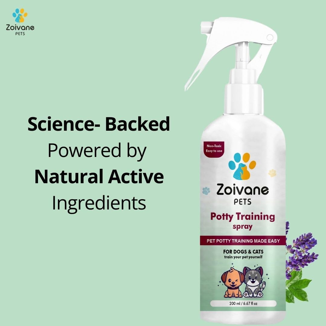 ZOIVANE Dog Potty Training Spray (200ml) | Indoor Use | Effective Training Aid for Puppies | Pet Poop Spray No More Marking