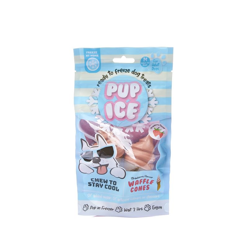 PUP ICE Ready to Freeze Rocket Lollies Dog Treats: Healthy,Prebiotics & Calcium Rich Edible Chew Snacks,No Added Sugar,No Artificial Colors or Flavors
