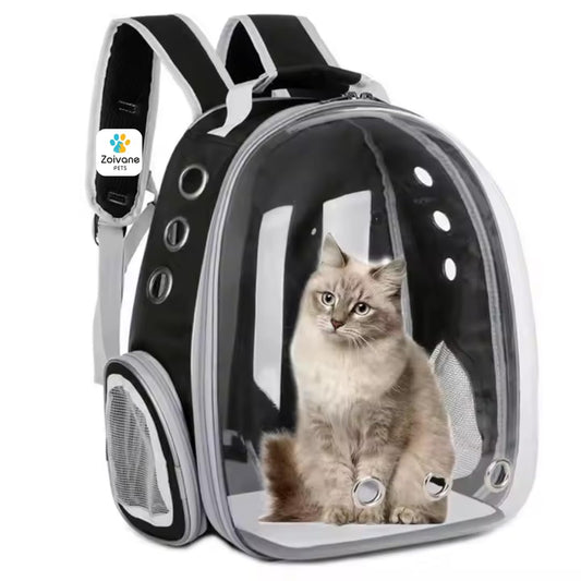 Transparent Cat Carrier Backpack (Medium) | Breathable, Ventilated, Airline-Approved Pet Travel Bag for Cats & Small Dogs | Sturdy & Comfortable for Hiking & Travel